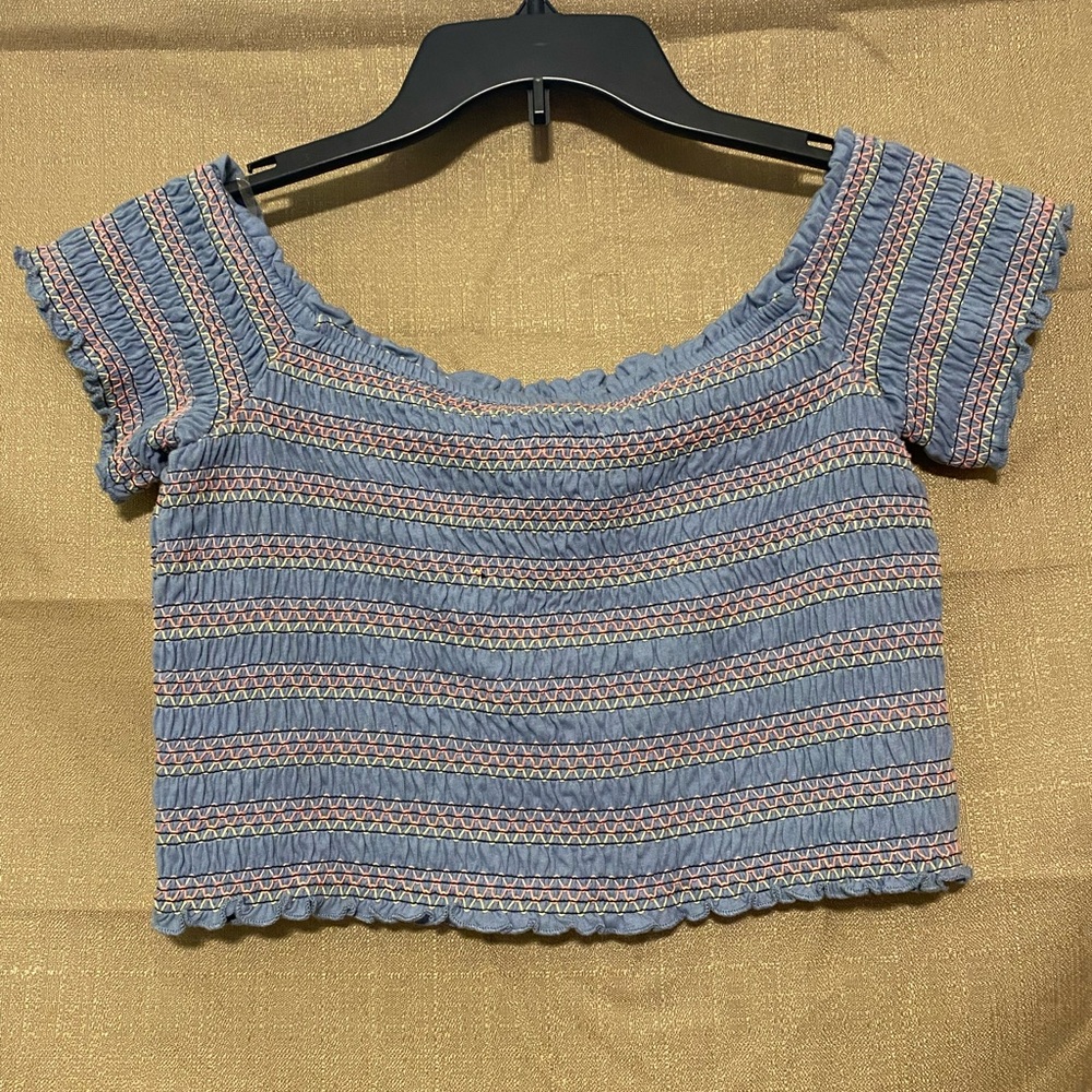 Blue crop top
